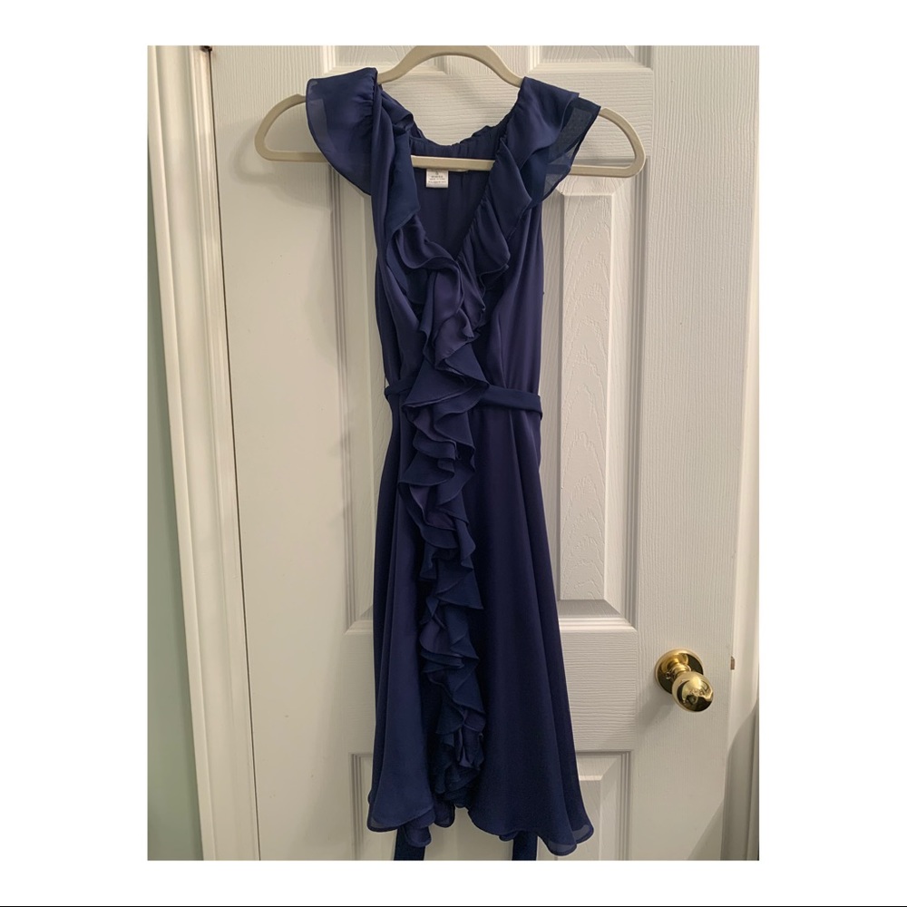 Blue ruffle fun and flirty dress